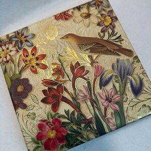 Floral and Bird Decorative Storage Boxes x2